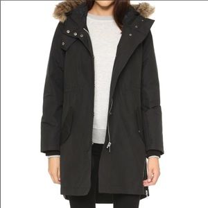 madewell side zip field parka black XS